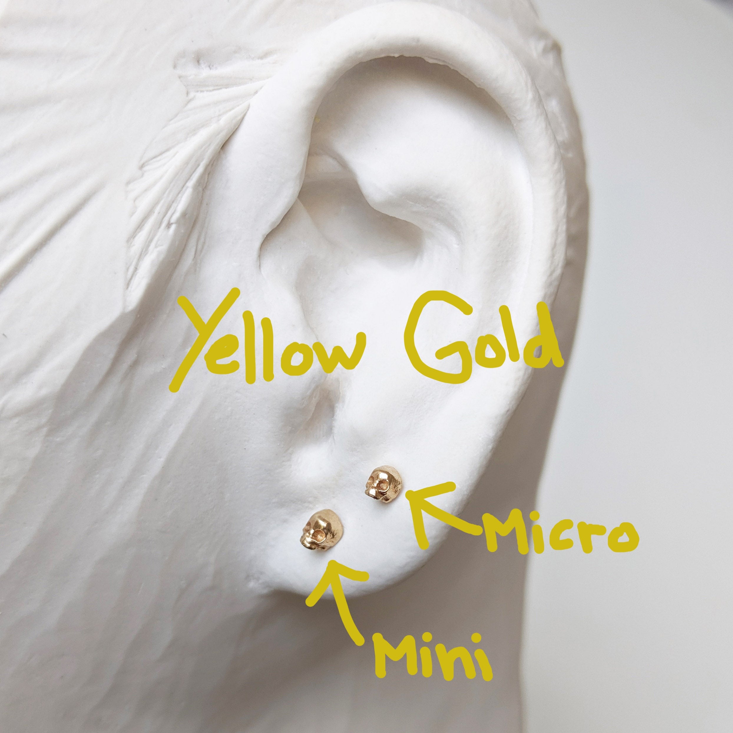 Buy Skull & Cross Bones Earrings - 14KY 14KR 14KW 14K 14KT Solid Gold Real Genuine Yellow White Rose Platinum Single Studs Mini Fun Stud